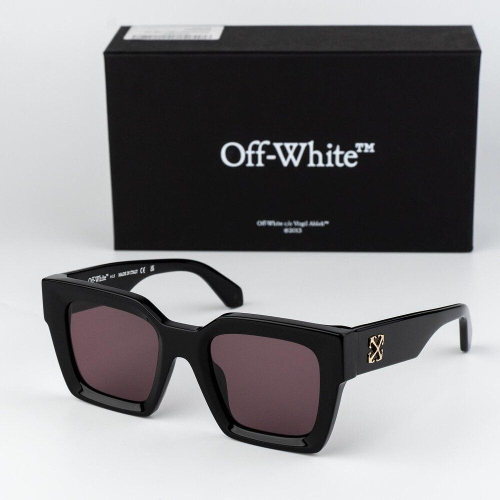 Off-White JACKSON Men Sunglasses Black Burgundy Square OERI13I 1028 AUTHENTIC